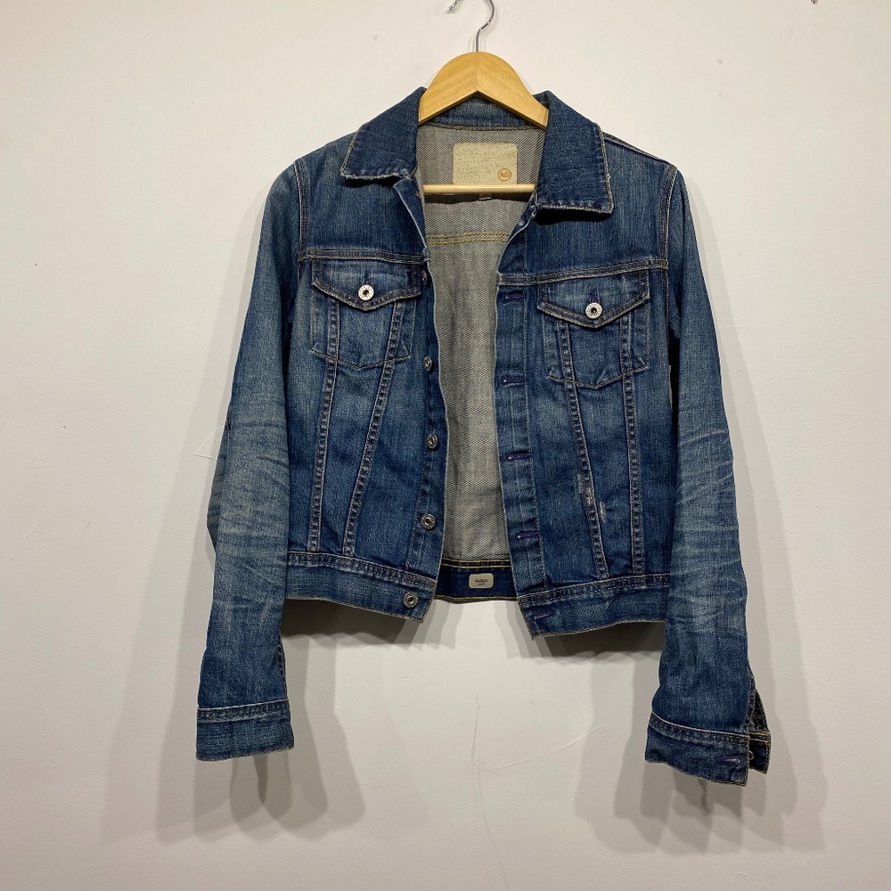 AG Adriano Goldschmied Blue Denim Western Robyn Jacket Size Small - Picture 2 of 6